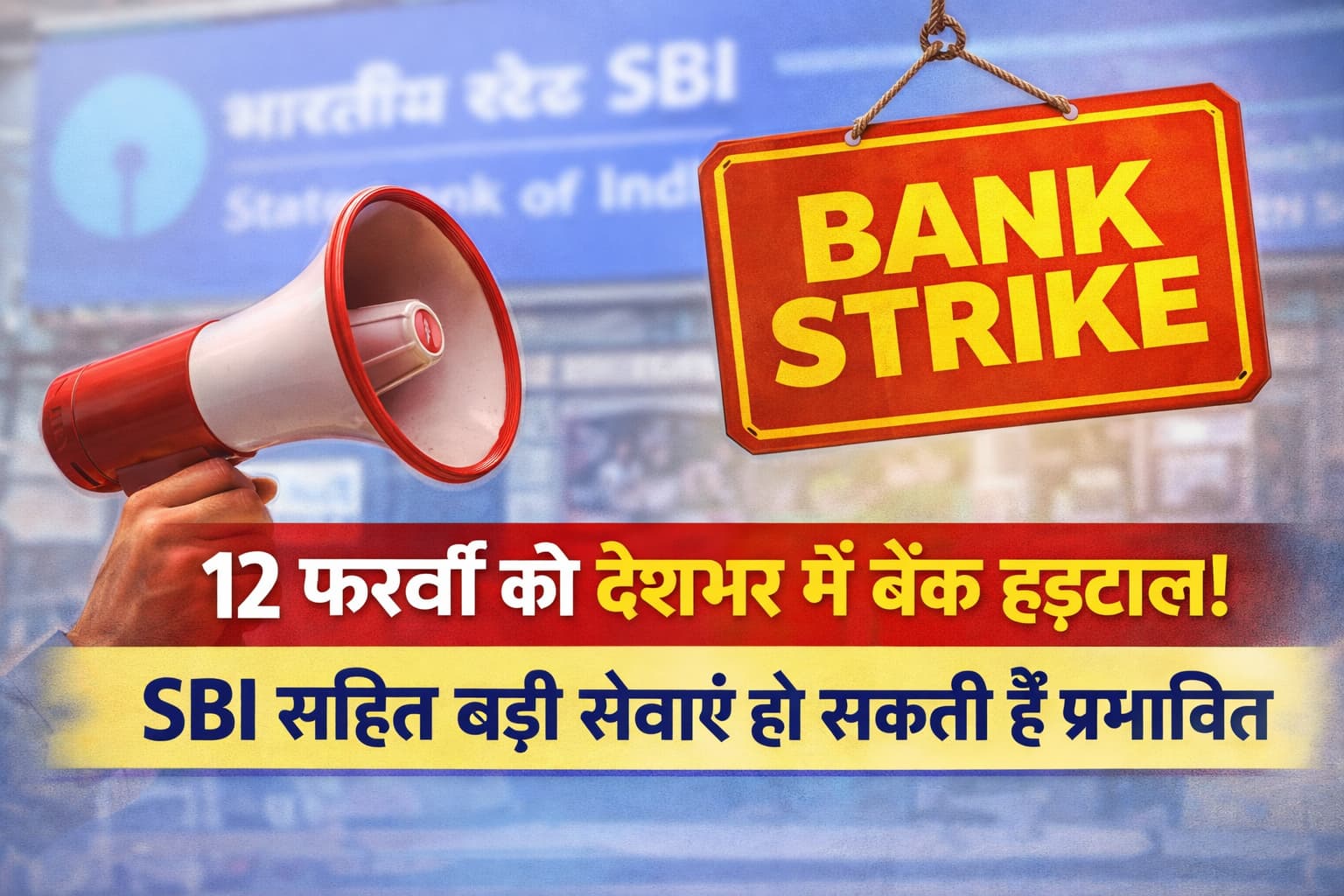 12 फरवरी बैंक हड़ताल से SBI समेत सरकारी बैंकों की सेवाएं प्रभावित होने की खबर