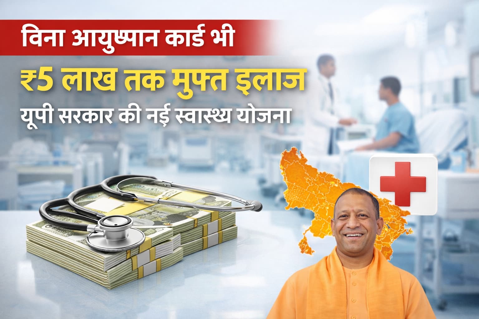 उत्तर प्रदेश में बिना आयुष्मान कार्ड ₹5 लाख तक मुफ्त इलाज योजना से जुड़ी प्रतीकात्मक स्वास्थ्य सुविधा तस्वीर