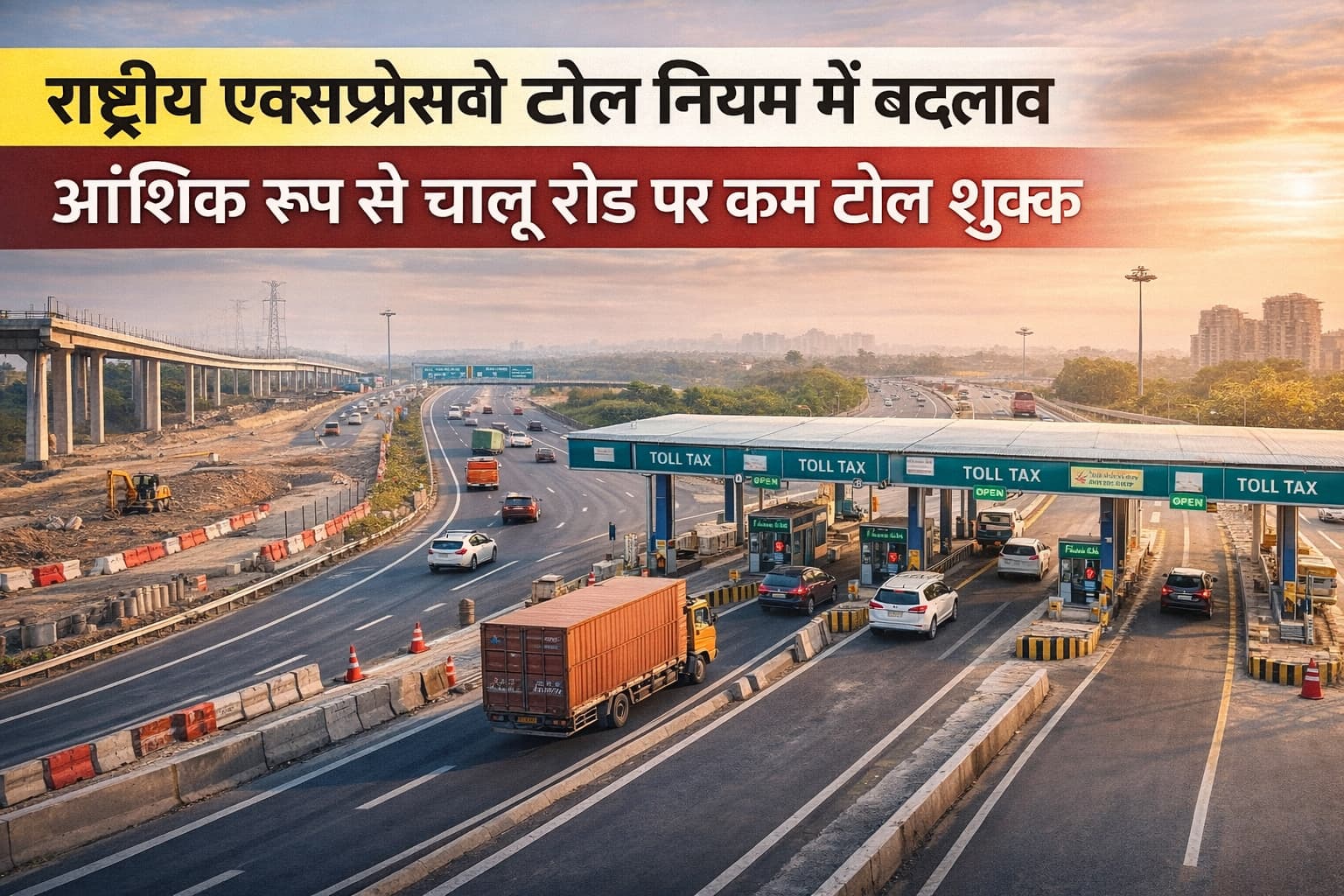 "राष्ट्रीय एक्सप्रेसवे पर नया टोल नियम 2026, आंशिक रूप से चालू सड़क पर कम शुल्क"