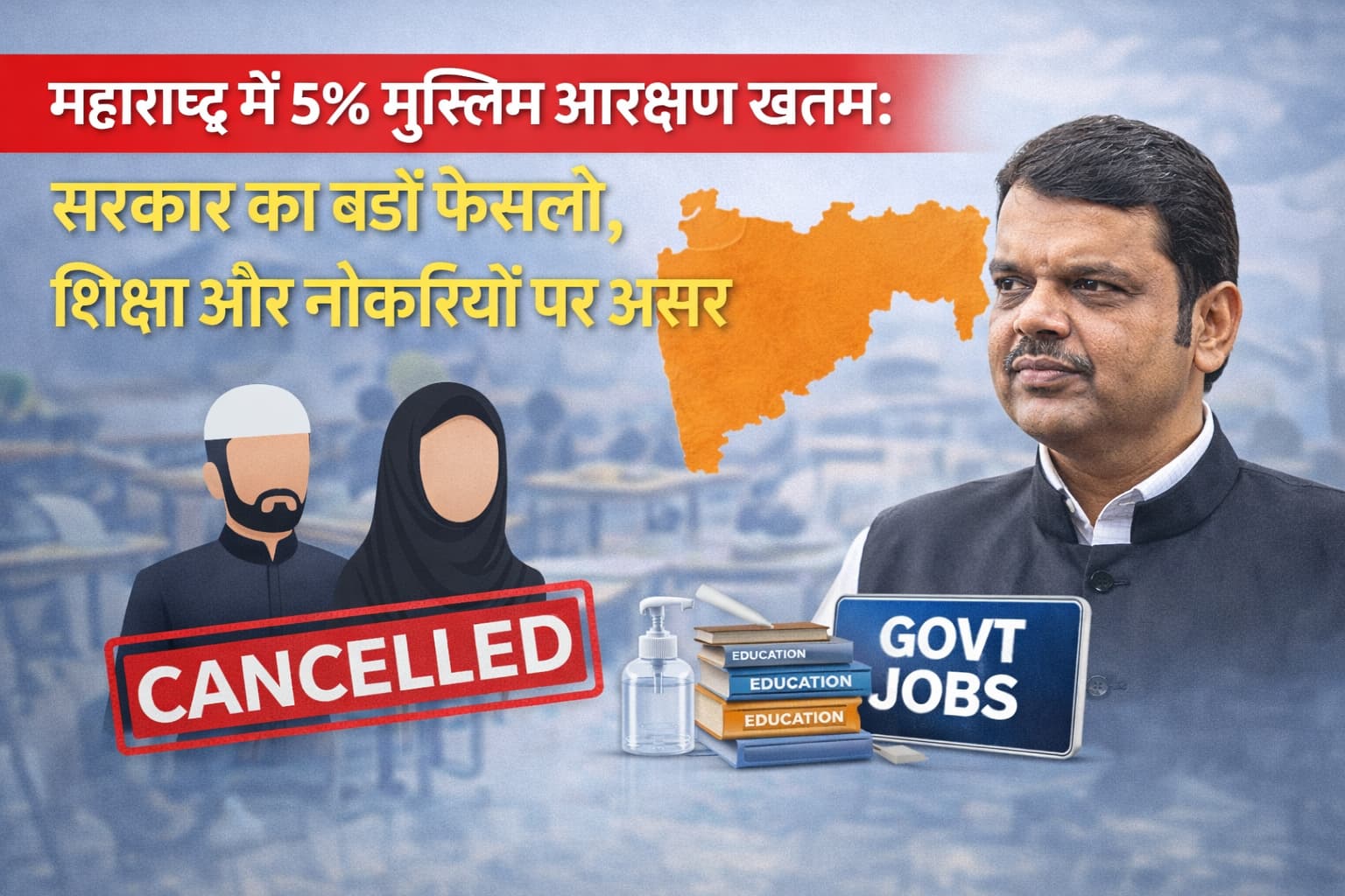 महाराष्ट्र में मुस्लिम आरक्षण खत्म होने से जुड़ी प्रतीकात्मक तस्वीर