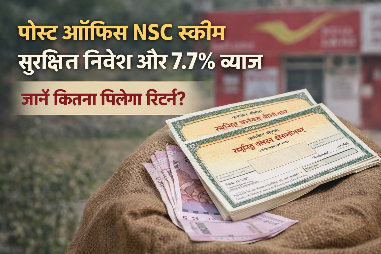 पोस्ट ऑफिस NSC स्कीम 7.7% ब्याज दर और 5 साल का रिटर्न