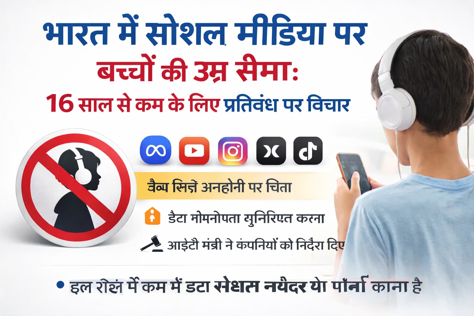 भारत में 16 साल से कम उम्र के बच्चों के लिए सोशल मीडिया प्रतिबंध
