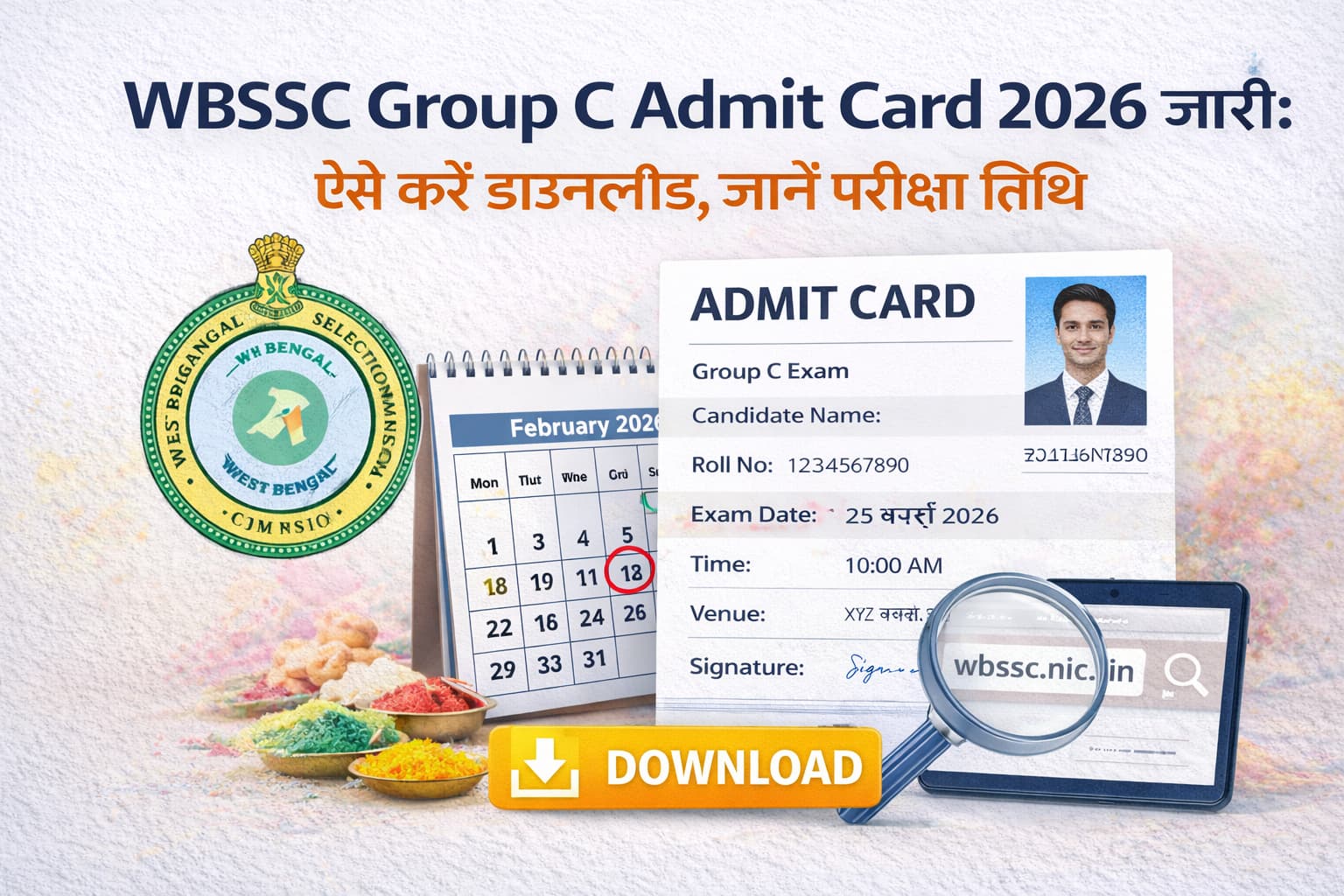 WBSSC Group C Admit Card 2026 डाउनलोड से जुड़ी जानकारी